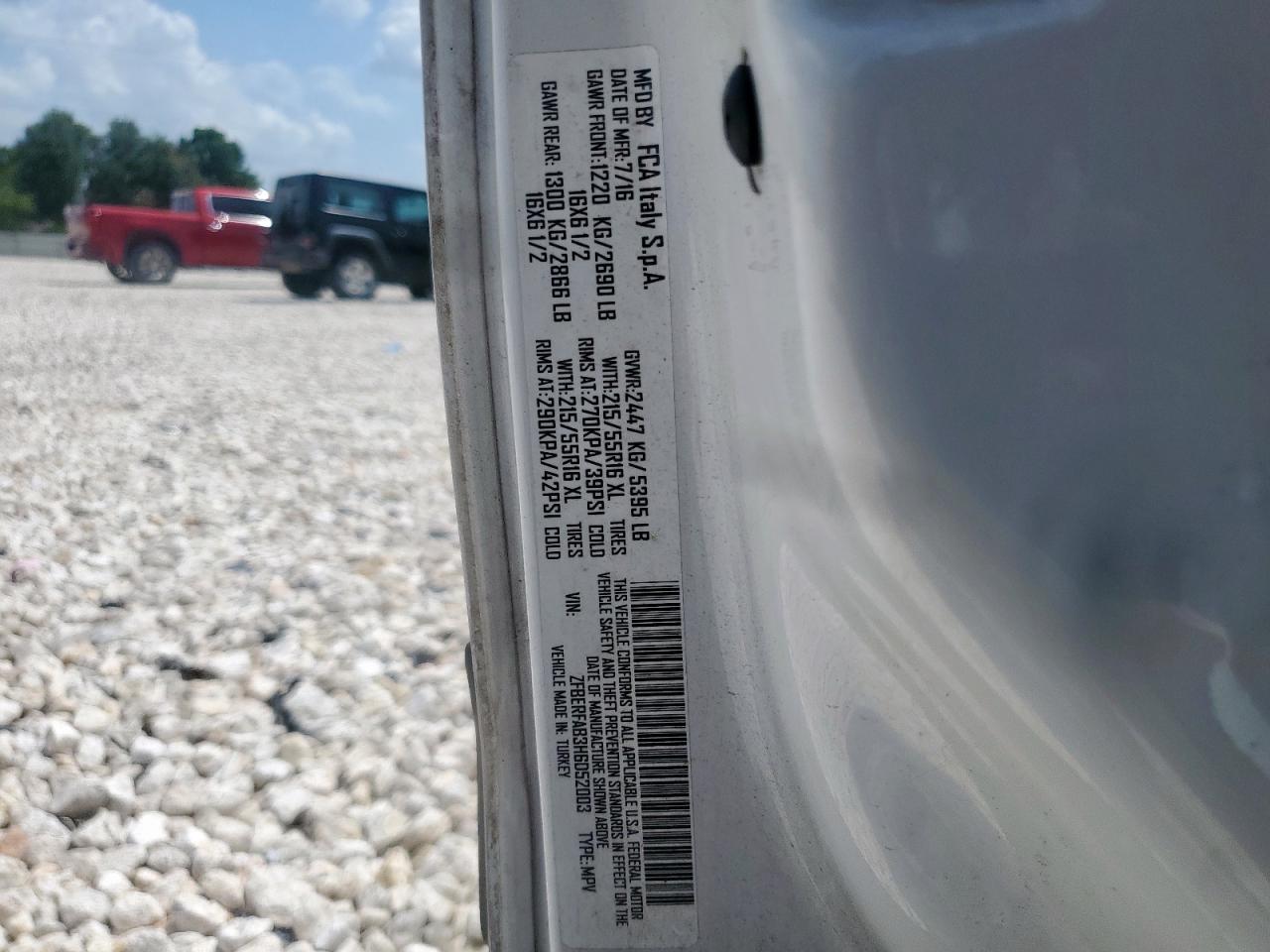2017 Ram Promaster City VIN: ZFBERFAB3H6D52003 Lot: 64832295