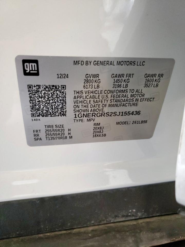 2025 Chevrolet Traverse Lt VIN: 1GNERGRS2SJ155436 Lot: 65058165