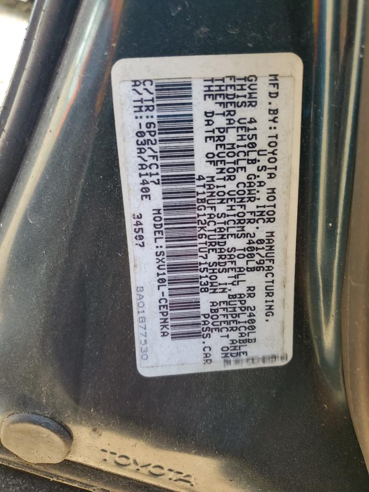 1996 Toyota Camry Dx VIN: 4T1BG12K6TU715138 Lot: 65473895
