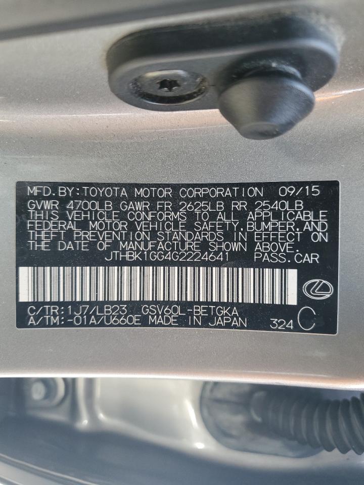 2016 Lexus Es 350 VIN: JTHBK1GG4G2224641 Lot: 63350745