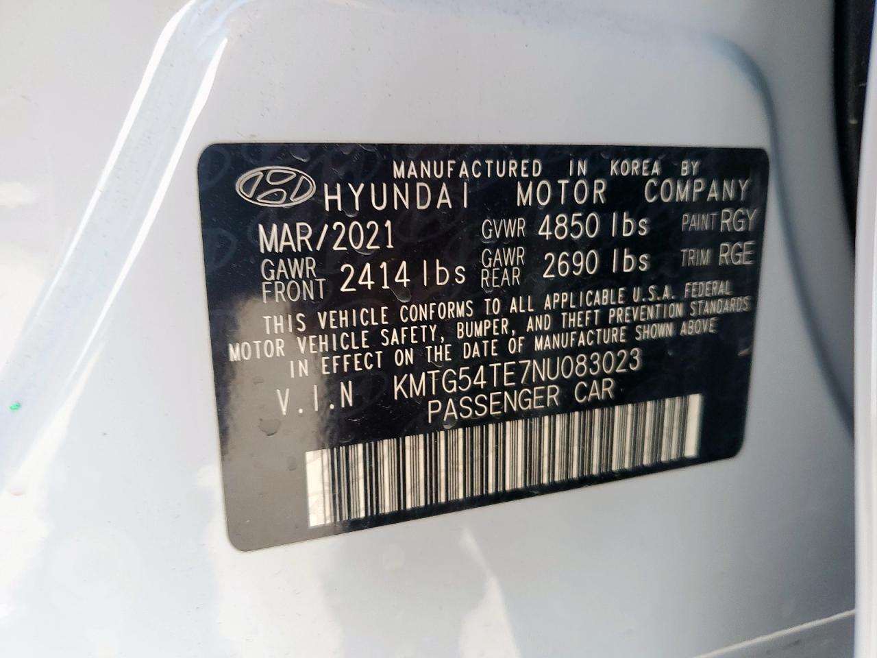2022 Genesis G70 Base VIN: KMTG54TE7NU083023 Lot: 64932355
