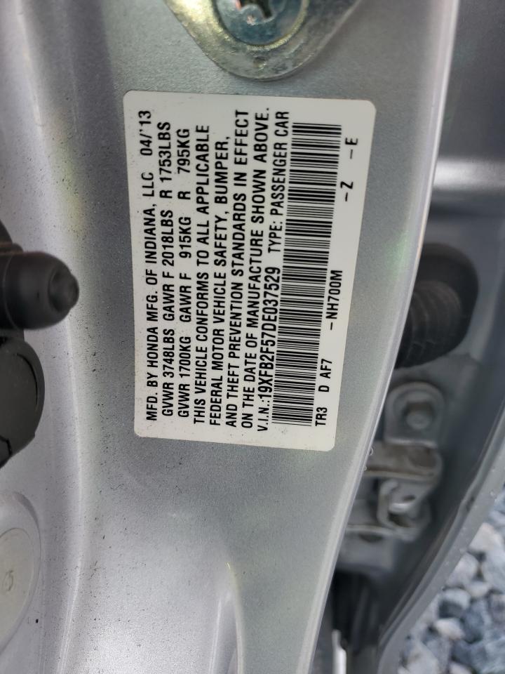 2013 Honda Civic Lx VIN: 19XFB2F57DE037529 Lot: 64562115
