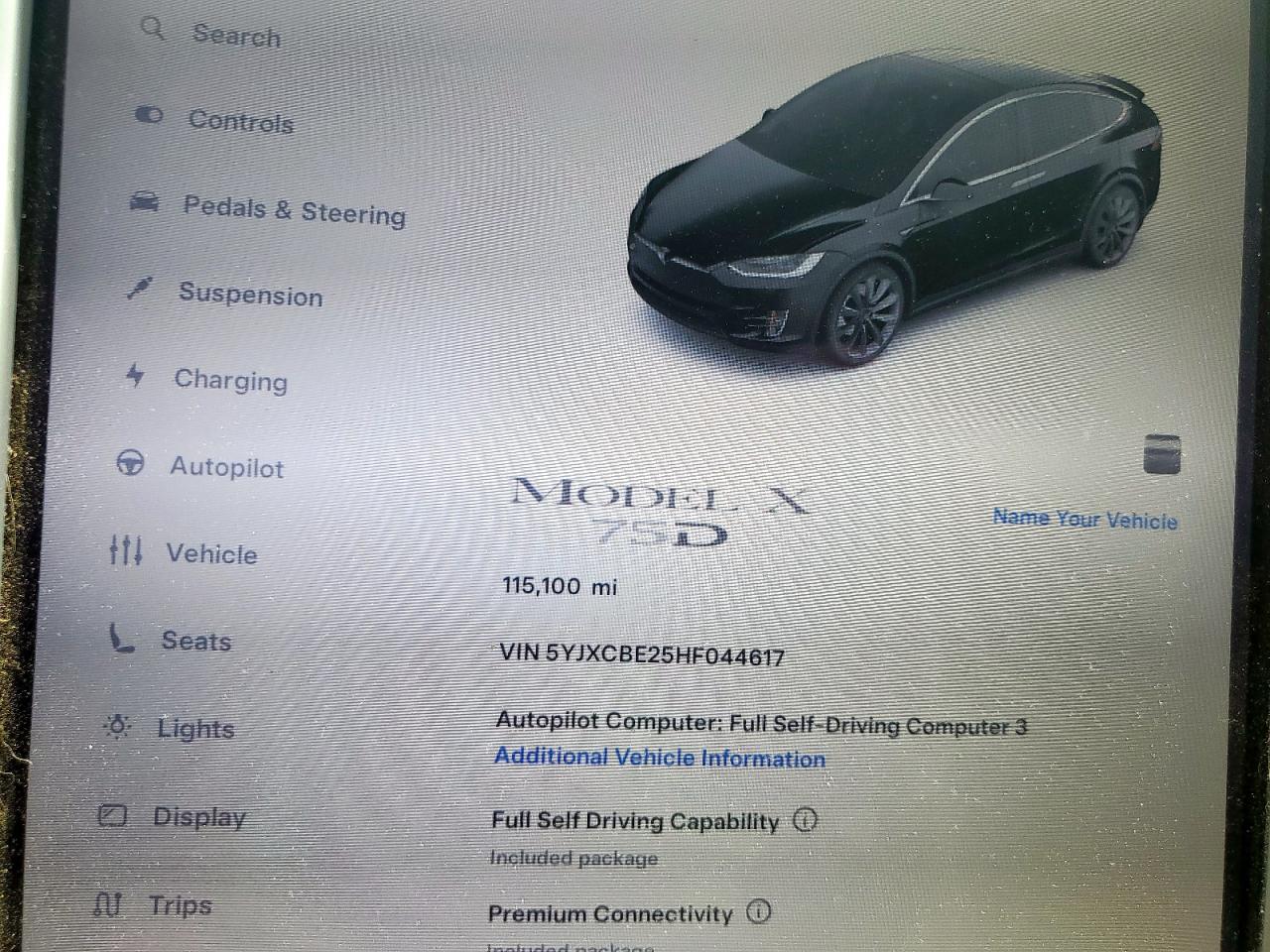 2017 Tesla Model X VIN: 5YJXCBE25HF044617 Lot: 64814785