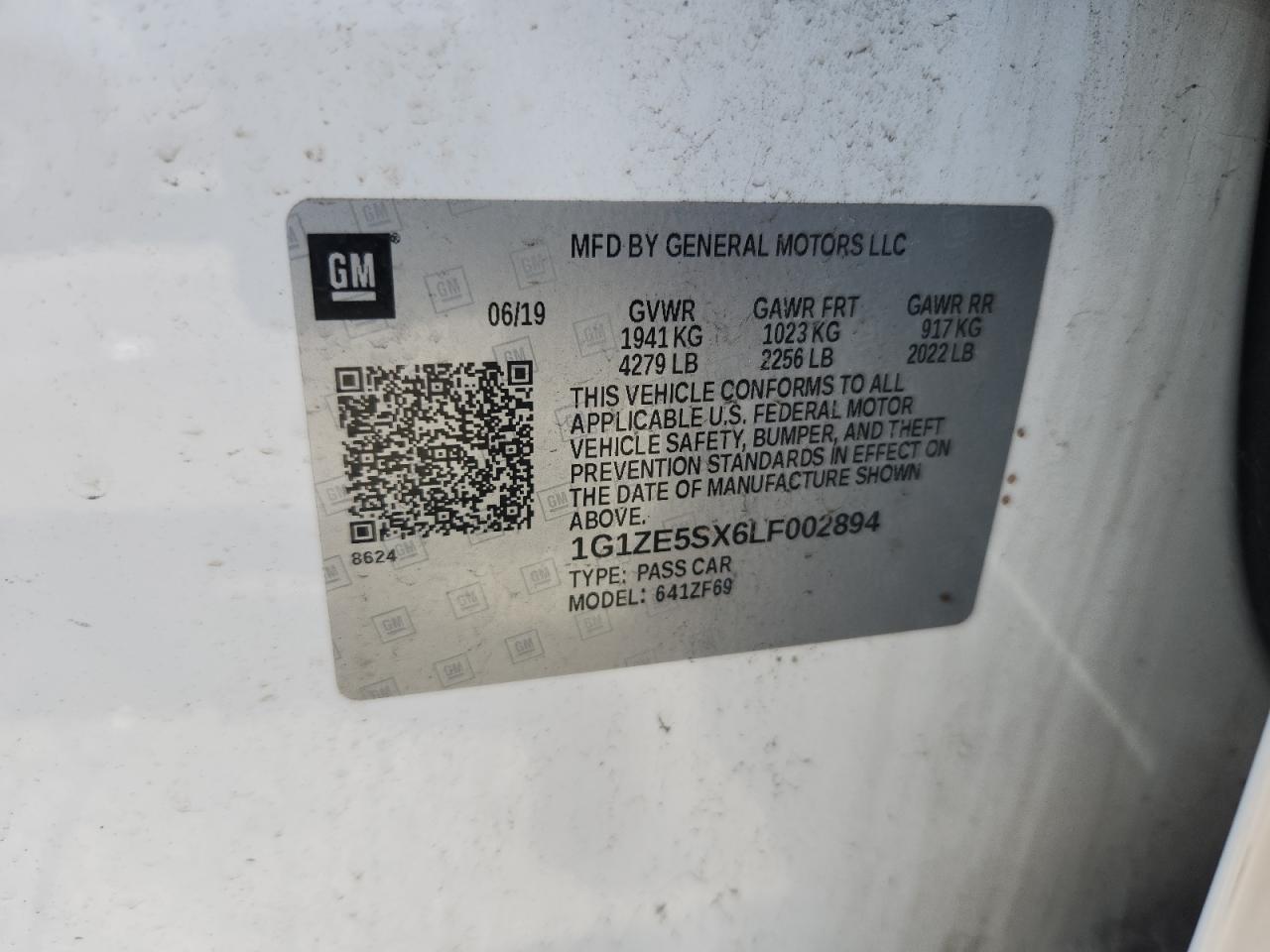 2020 Chevrolet Malibu Premier VIN: 1G1ZE5SX6LF002894 Lot: 65672645