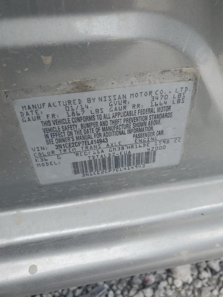 2014 Nissan Versa Note S VIN: 3N1CE2CP7EL414943 Lot: 66562295