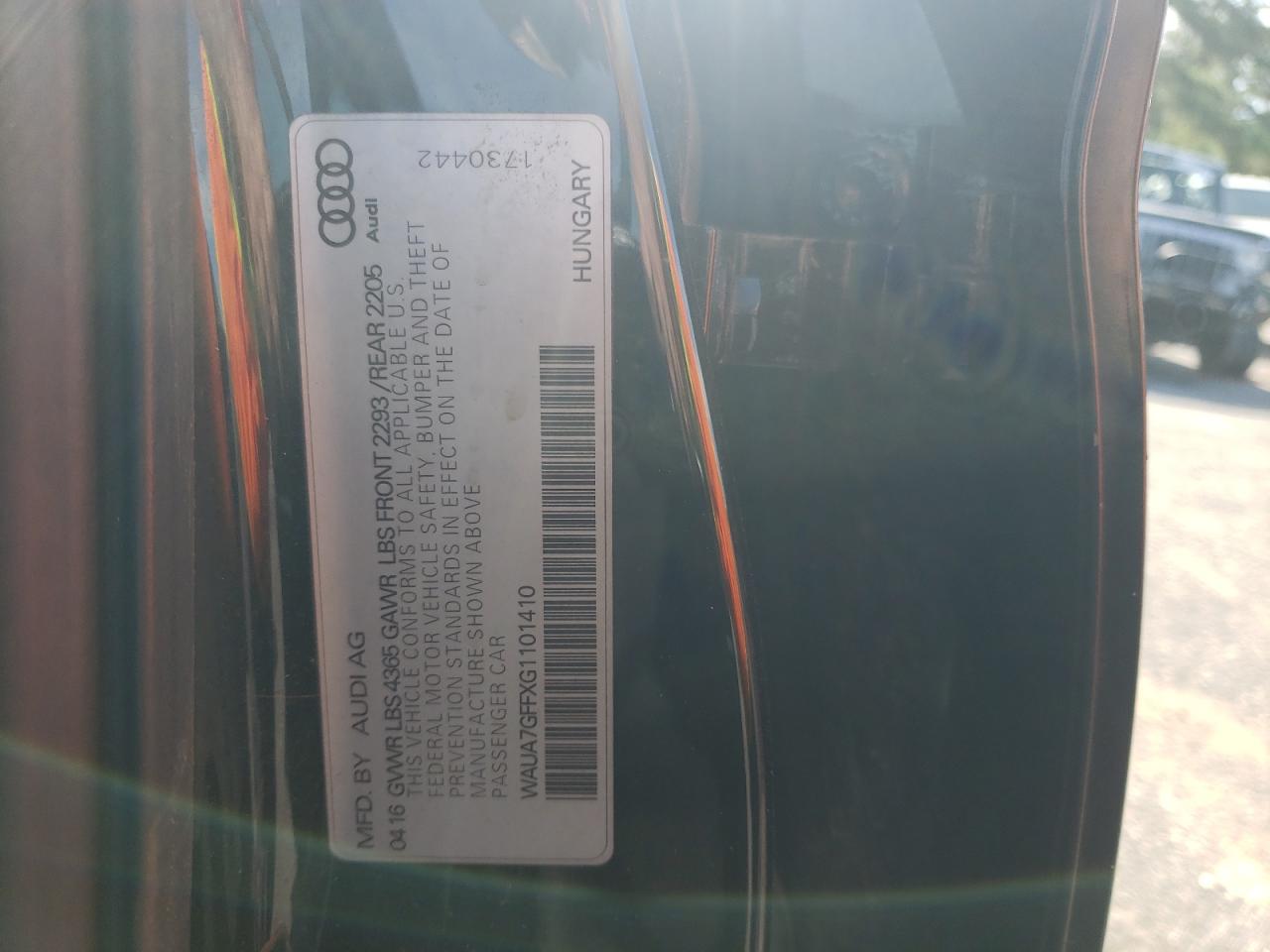 2016 Audi A3 Premium VIN: WAUA7GFFXG1101410 Lot: 64525885