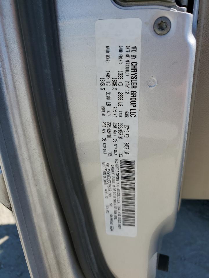 2012 Dodge Grand Caravan Sxt VIN: 2C4RDGCG9CR378759 Lot: 65656015