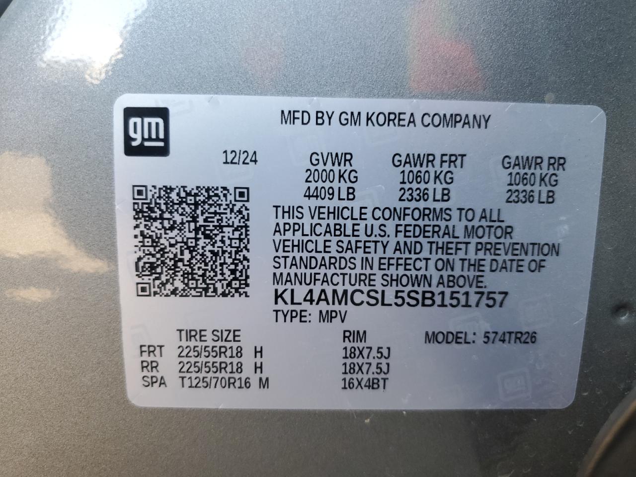 2025 Buick Encore Gx Preferred VIN: KL4AMCSL5SB151757 Lot: 63910305