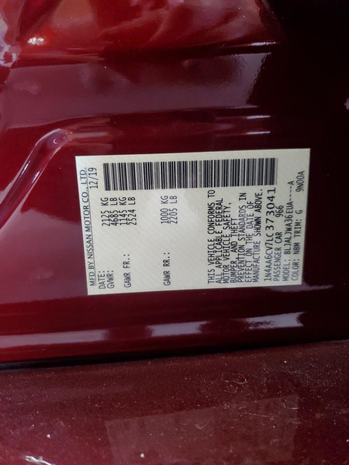 2020 Nissan Maxima Sv VIN: 1N4AA6CV7LC373041 Lot: 63945245