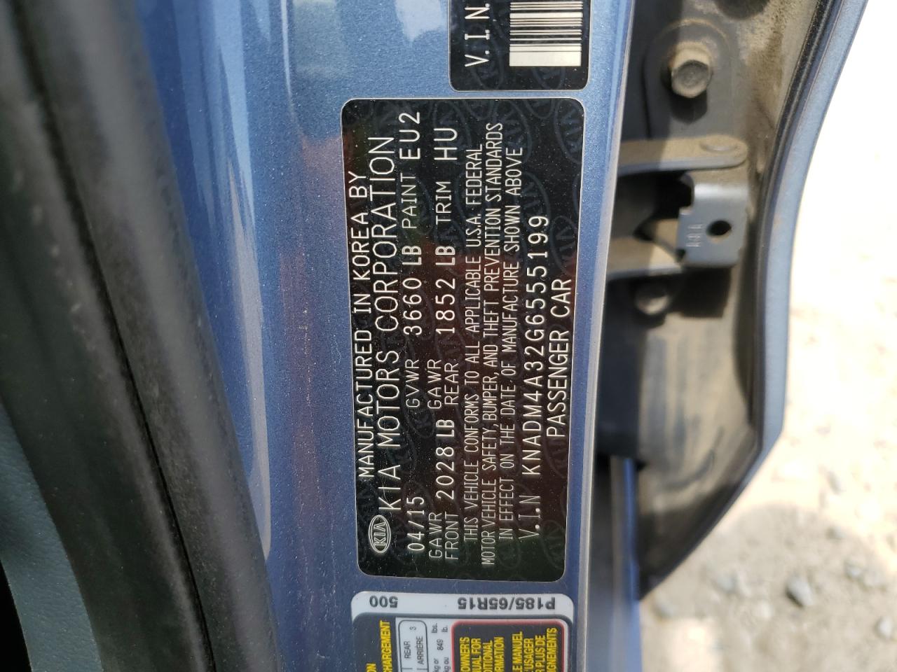 2016 Kia Rio Lx VIN: KNADM4A32G6555199 Lot: 63047915