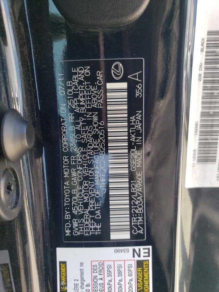 2011 Lexus Is 250 VIN: JTHFF2C24B2520516 Lot: 66219945