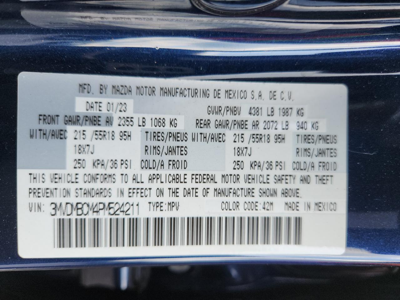 2023 Mazda Cx-30 Preferred VIN: 3MVDMBCM4PM524211 Lot: 64904625
