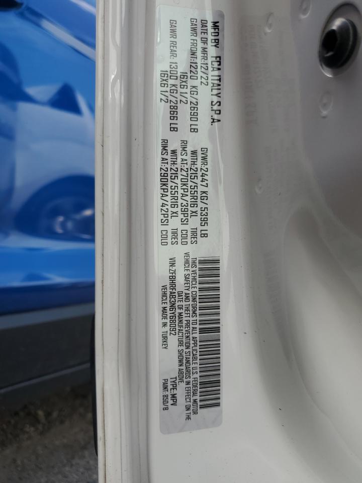2022 Ram Promaster City Tradesman VIN: ZFBHRFAB3N6Y68092 Lot: 66649005