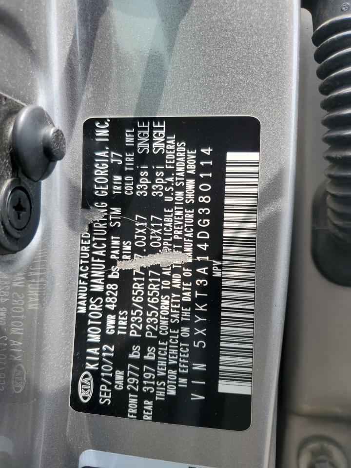 2013 Kia Sorento Lx VIN: 5XYKT3A14DG380114 Lot: 64040955