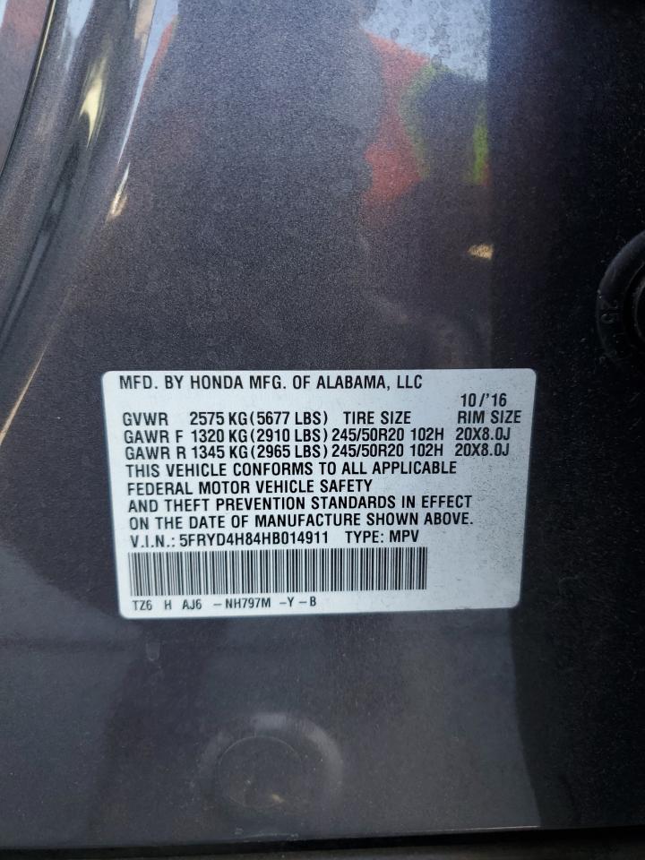 5fryd4h84hb014911 5FRYD4H84HB014911 2017 Acura Mdx Advance