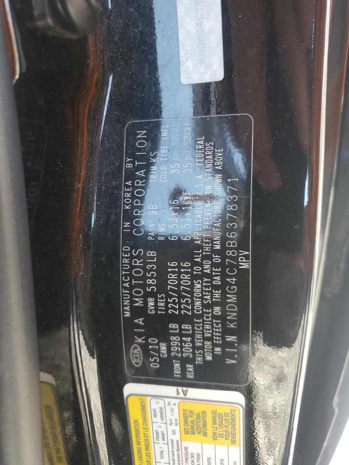 2011 Kia Sedona Lx VIN: KNDMG4C78B6378371 Lot: 65243495