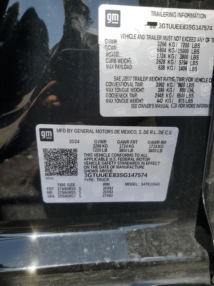 2025 GMC Sierra K1500 At4 VIN: 3GTUUEE83SG147574 Lot: 63865315