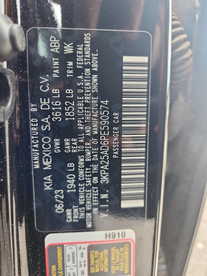 2023 Kia Rio S VIN: 3KPA25AD6PE590574 Lot: 64624435
