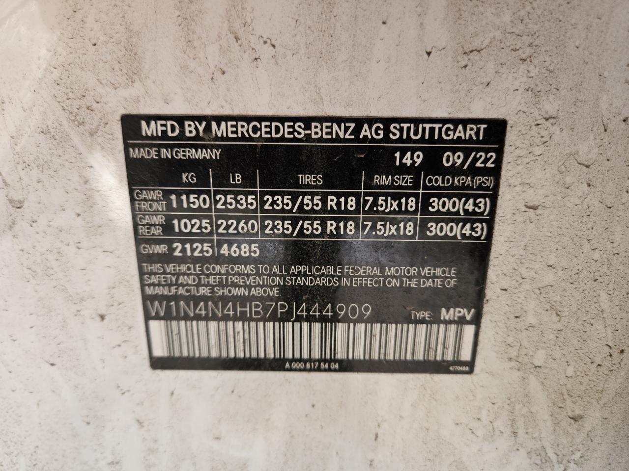 2023 Mercedes-Benz Gla 250 4Matic VIN: W1N4N4HB7PJ444909 Lot: 62921345