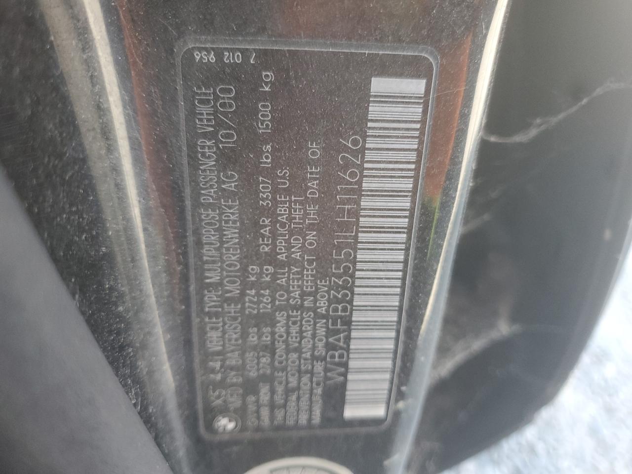 2001 BMW X5 4.4I VIN: WBAFB33551LH11626 Lot: 63147125