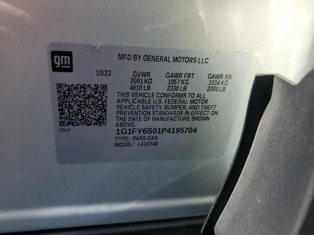 2023 Chevrolet Bolt Euv Lt VIN: 1G1FY6S01P4195704 Lot: 64134835