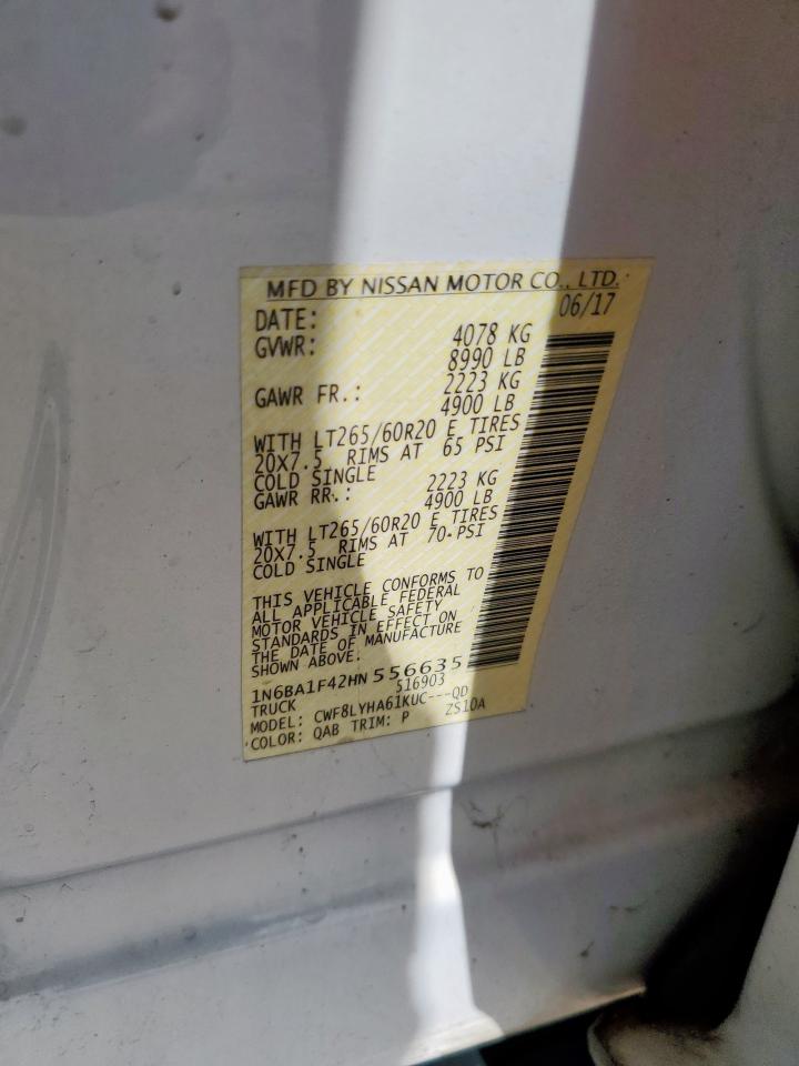 2017 Nissan Titan Xd Sl VIN: 1N6BA1F42HN556635 Lot: 63595545