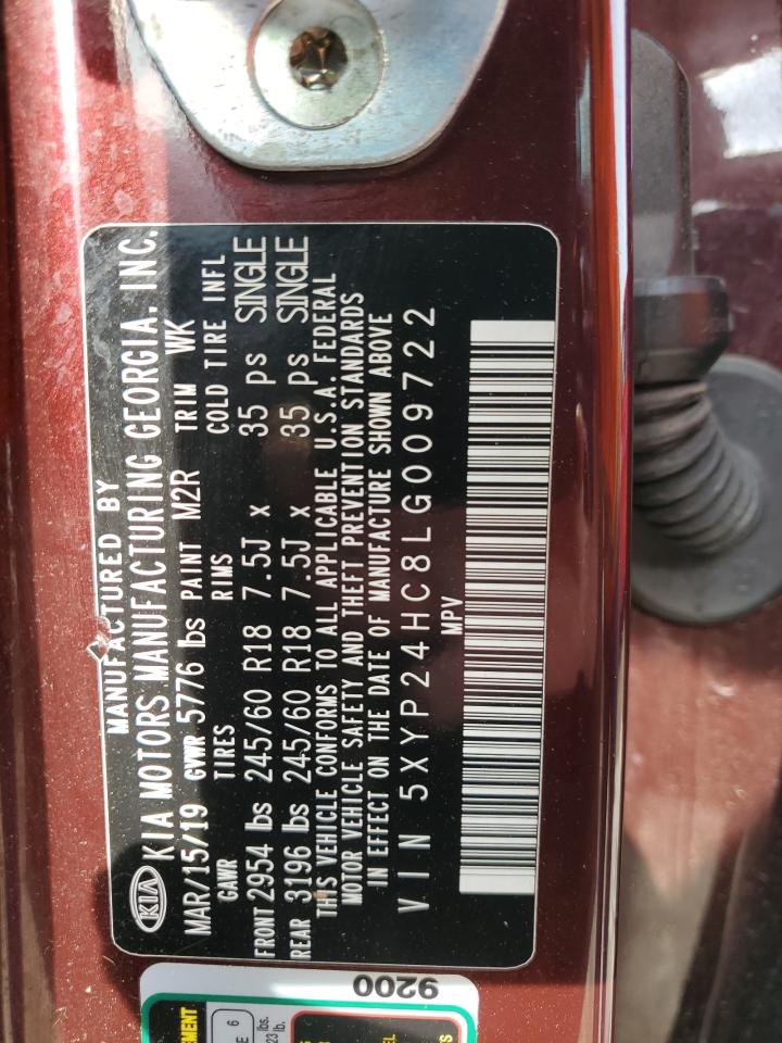 2020 Kia Telluride Lx VIN: 5XYP24HC8LG009722 Lot: 64750425