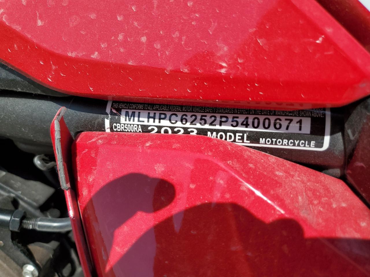 2023 Honda Cbr500 Ra VIN: MLHPC6252P5400671 Lot: 64626845