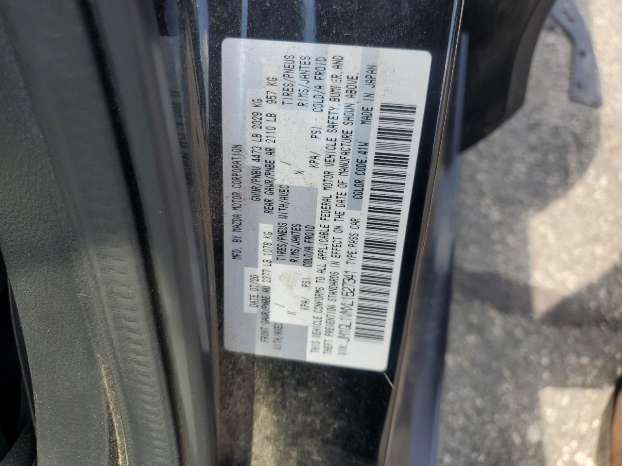 2020 Mazda 6 Touring VIN: JM1GL1VMXL1527341 Lot: 64838775