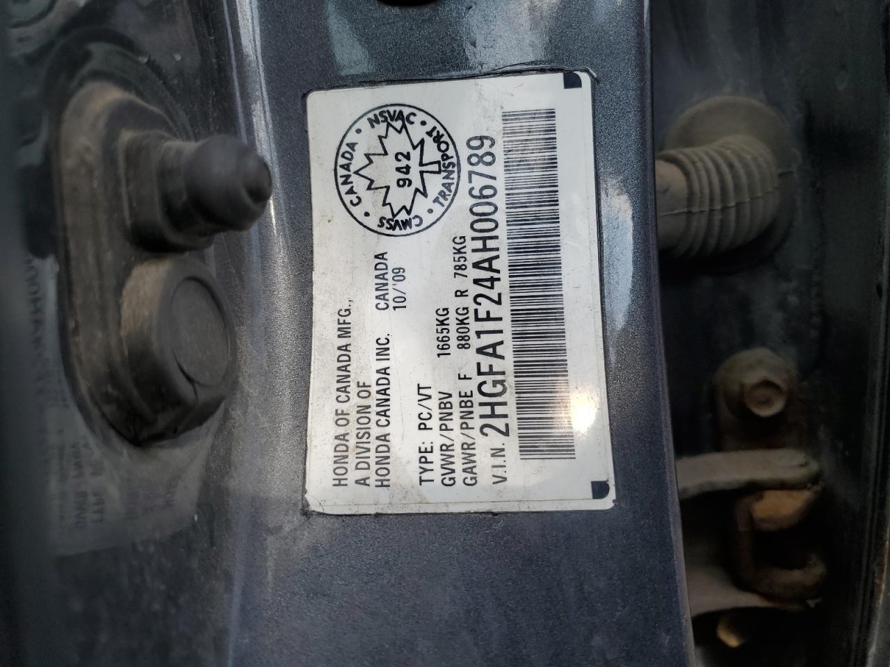 2010 Honda Civic Dx VIN: 2HGFA1F24AH006789 Lot: 60099945