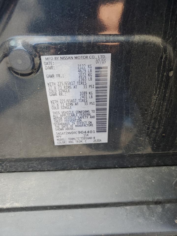 2015 Nissan Rogue S VIN: 5N1AT2MV0FC904401 Lot: 65380315