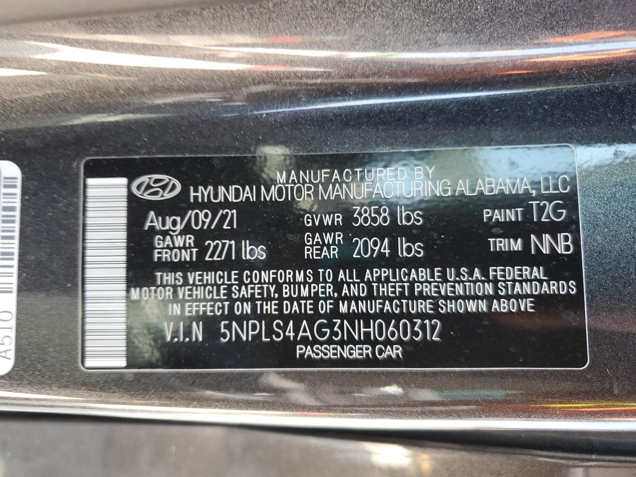 2022 Hyundai Elantra Sel VIN: 5NPLS4AG3NH060312 Lot: 63419275