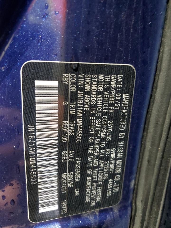 2021 Nissan Rogue Sport S VIN: JN1BJ1AW1MW445500 Lot: 63977155