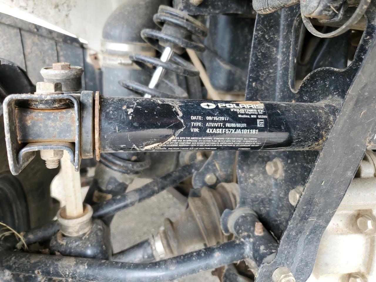 2018 Polaris Sportsman 570 Eps Utility Edition VIN: 4XASEF57XJA101181 Lot: 60475155