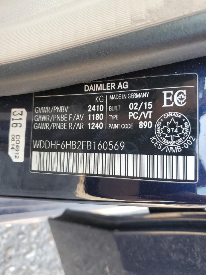 2015 Mercedes-Benz E 400 4Matic VIN: WDDHF6HB2FB160569 Lot: 63594225