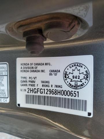 2008 HONDA CIVIC EXL  