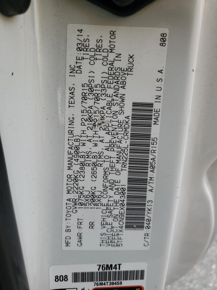 2014 Toyota Tacoma Access Cab VIN: 5TFTX4CN9EX043001 Lot: 64977795