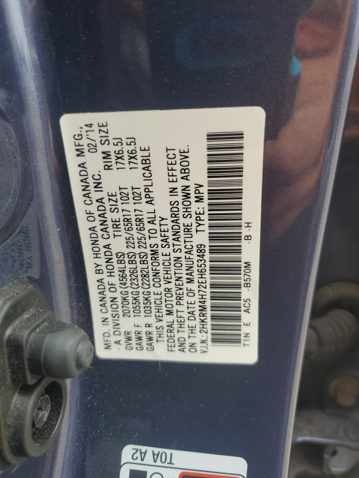 2014 Honda Cr-V Exl VIN: 2HKRM4H72EH653489 Lot: 64553765