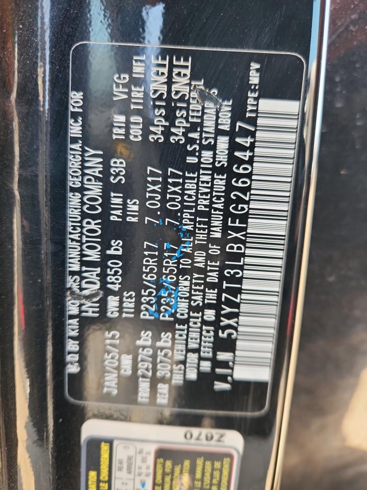 2015 Hyundai Santa Fe Sport VIN: 5XYZT3LBXFG266447 Lot: 65170565