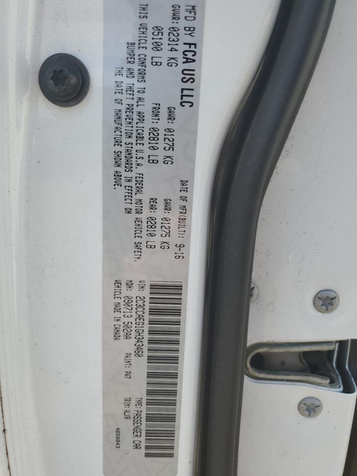 2016 Chrysler 300C VIN: 2C3CCAEG1GH343460 Lot: 62332815