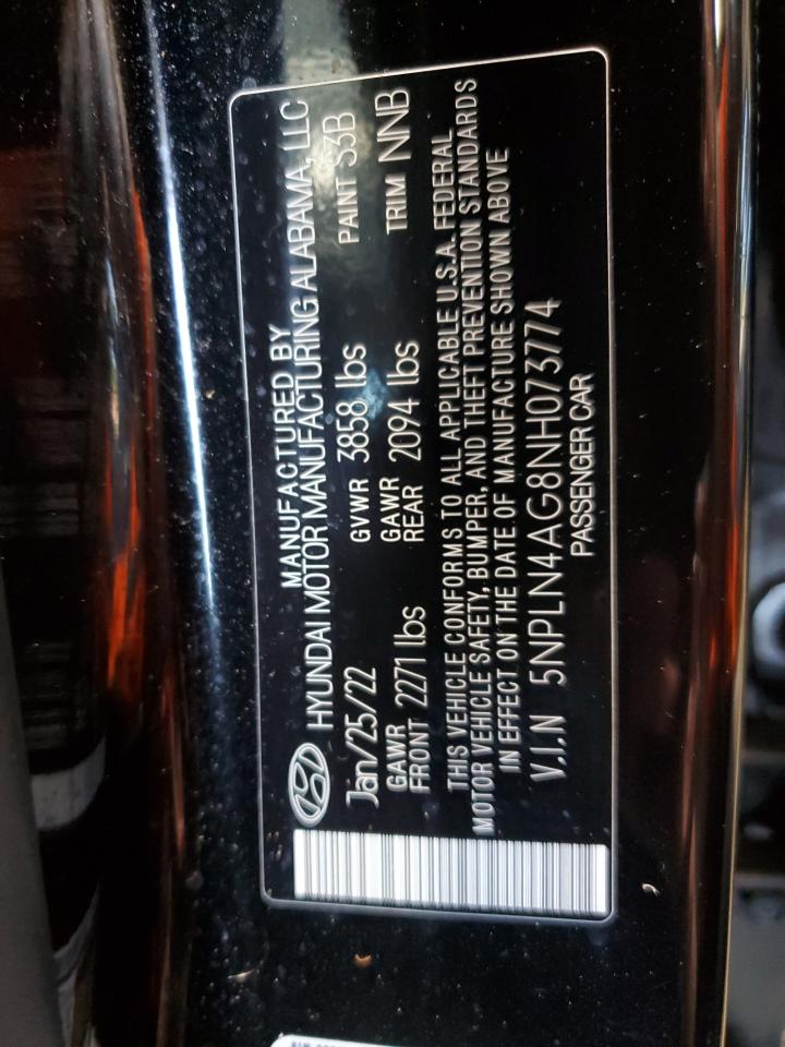 2022 Hyundai Elantra Sel VIN: 5NPLN4AG8NH073774 Lot: 64971715