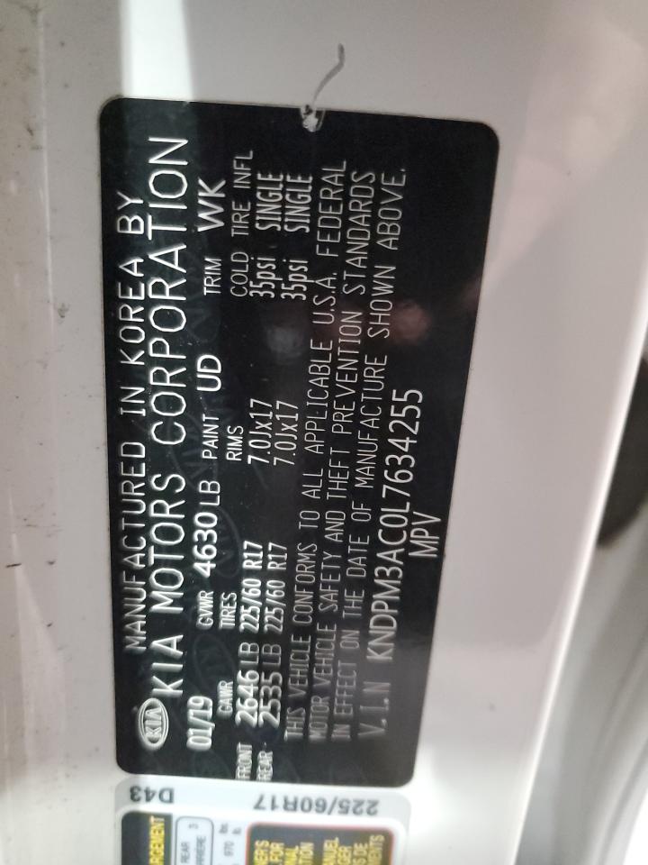 2020 Kia Sportage Lx VIN: KNDPM3AC0L7634255 Lot: 65907195