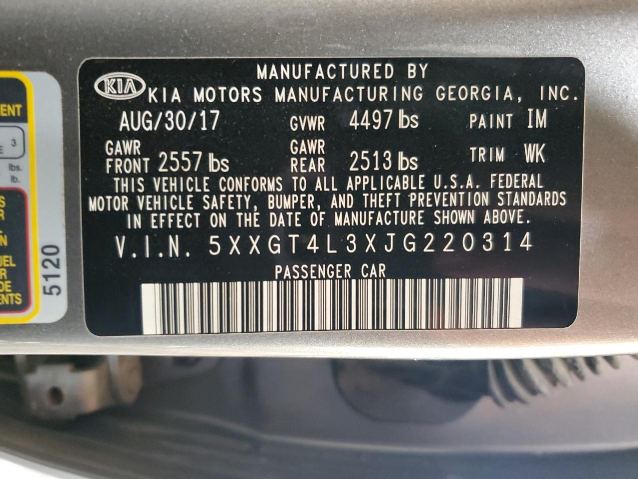 2018 Kia Optima Lx VIN: 5XXGT4L3XJG220314 Lot: 64698315