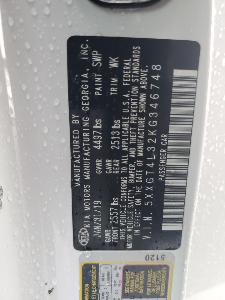2019 Kia Optima Lx VIN: 5XXGT4L32KG346748 Lot: 63328985