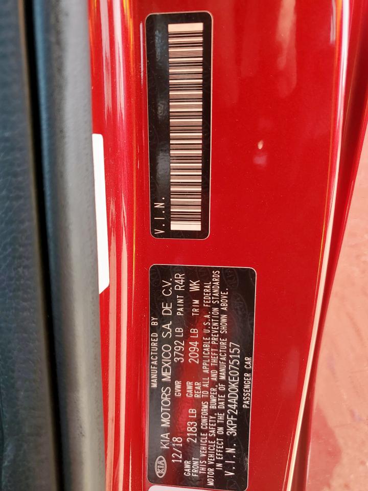 2019 Kia Forte Fe VIN: 3KPF24AD0KE075157 Lot: 64174715