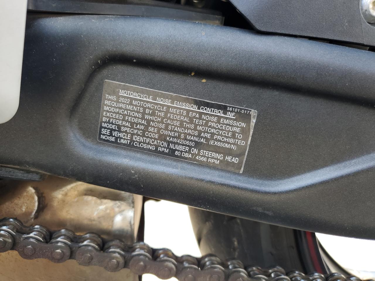 2022 Kawasaki Ex650 N VIN: ML5EXEN19NDA49744 Lot: 66727115