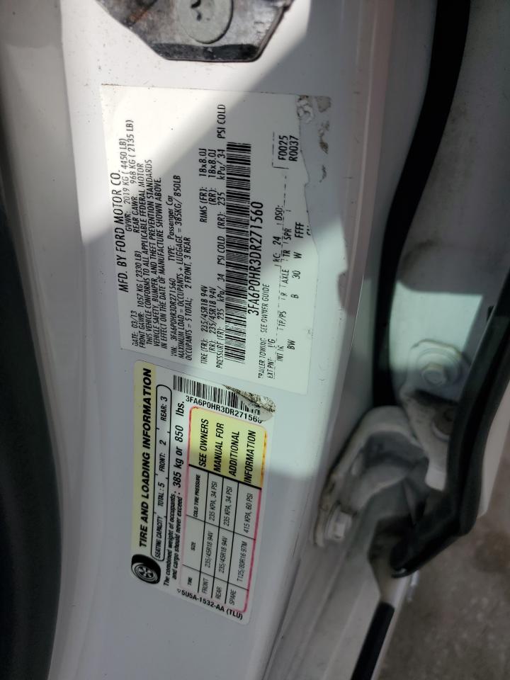 2013 Ford Fusion Se VIN: 3FA6P0HR3DR271560 Lot: 64984165