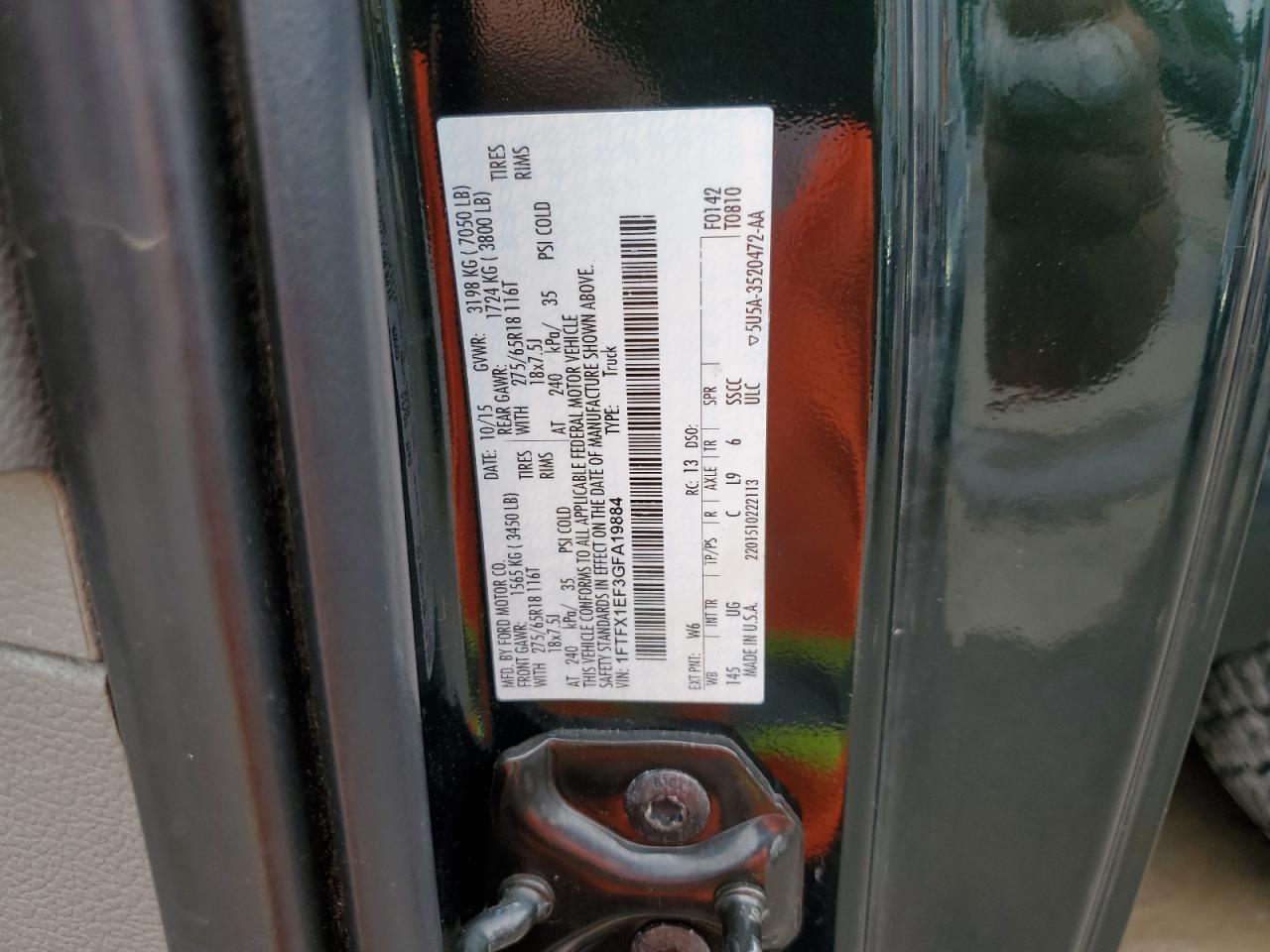 1FTFX1EF3GFA19884 2016 Ford F150 Super Cab