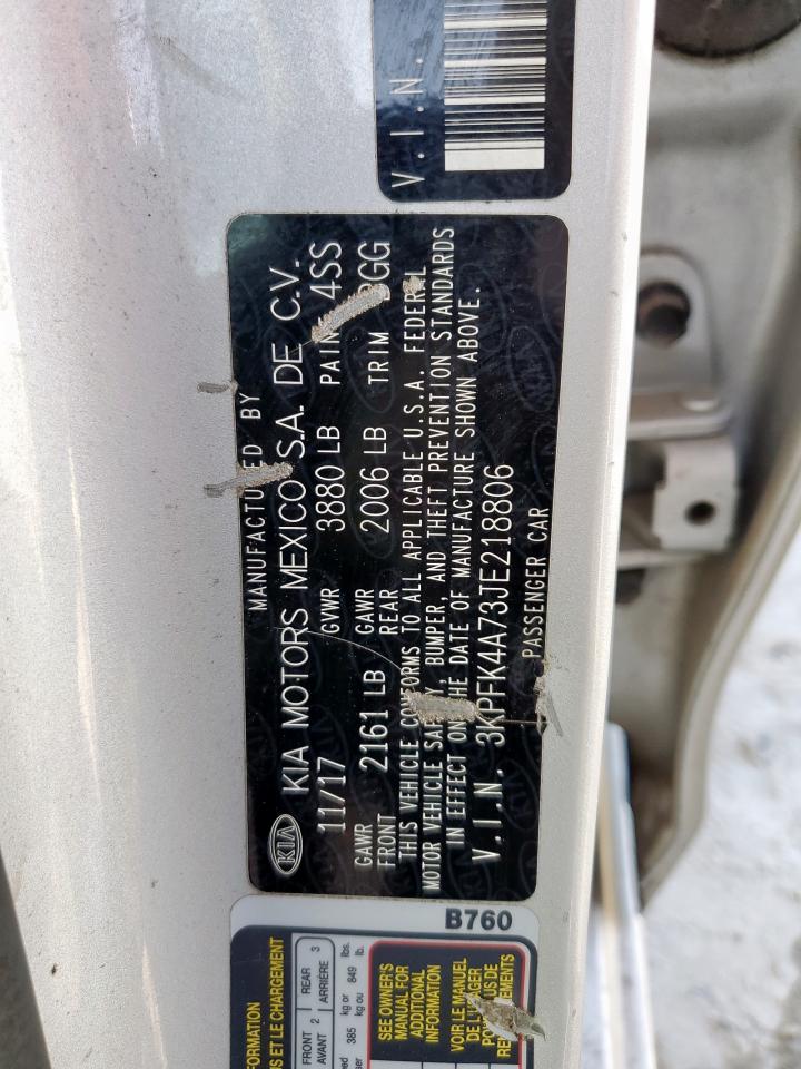 2018 Kia Forte Lx VIN: 3KPFK4A73JE218806 Lot: 64274145