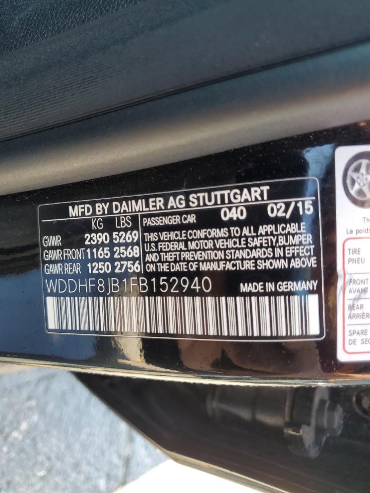 2015 Mercedes-Benz E 350 4Matic VIN: WDDHF8JB1FB152940 Lot: 63097285